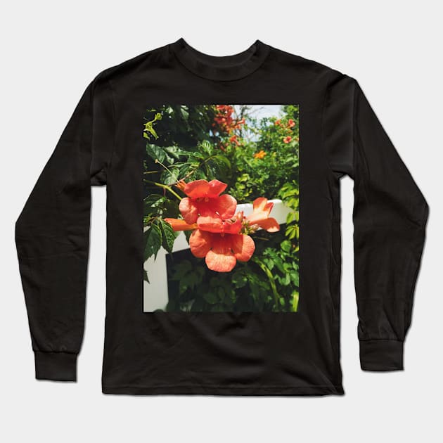 Beachside Orange Hibiscus Flower Long Sleeve T-Shirt by offdutyplaces